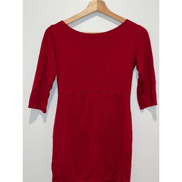 Alice + Olivia Red 3/4 Sleeve Back Zipper Above Knee Mini Dress Women's Size S - Picture 2 of 9